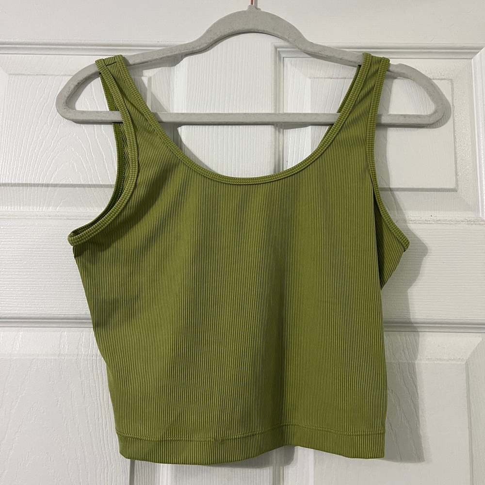 forever 21 ribbed green tank top